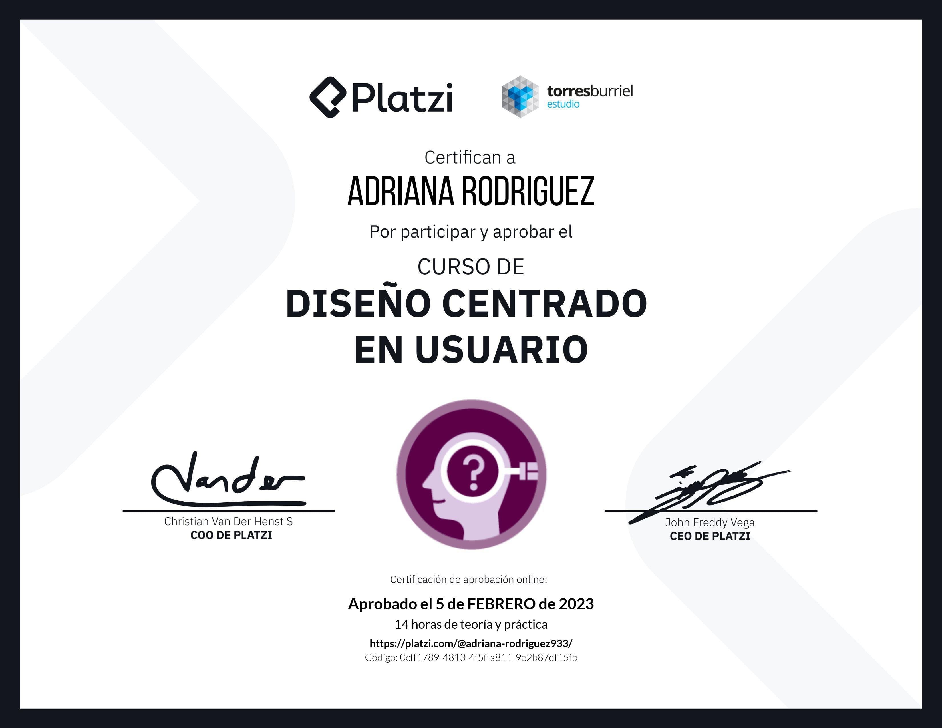 Certificado de  Design